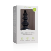 Чёрная фигурная анальная ёлочка Beaded Cone - 13,5 см. - 2