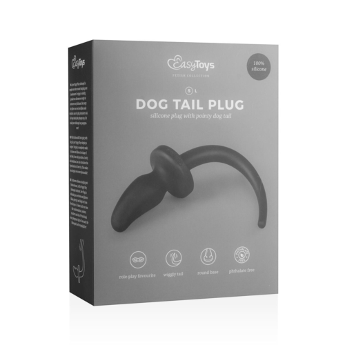 Черная анальная пробка Dog Tail Plug с хвостом - 2