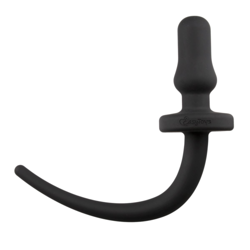 Черная анальная пробка с хвостом Dog Tail Plug - 0