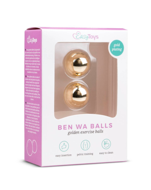 Золотистые вагинальные шарики без сцепки Ben Wa Balls - 1