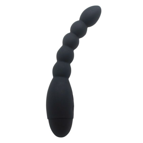 Черный анальный вибростимулятор-елочка Lovers Beads - 19 см. - 0