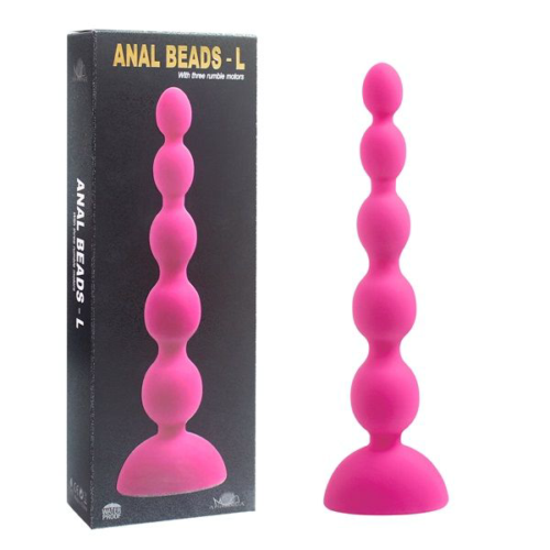 Розовый анальный вибростимулятор Anal Beads L - 21,5 см. - 2