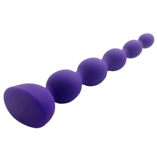 Фиолетовый анальный вибростимулятор Anal Beads L - 21,5 см. - 1