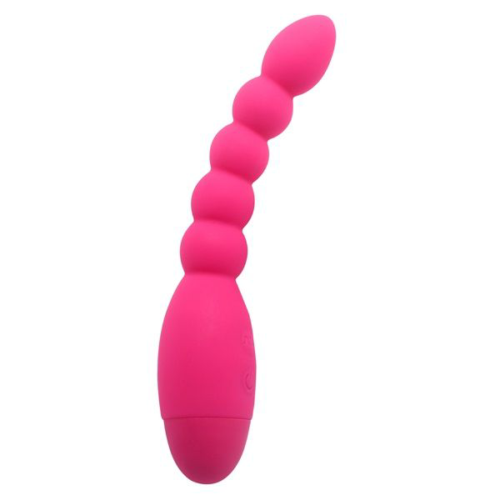 Розовый анальный вибростимулятор-елочка Lovers Beads - 19 см. - 0