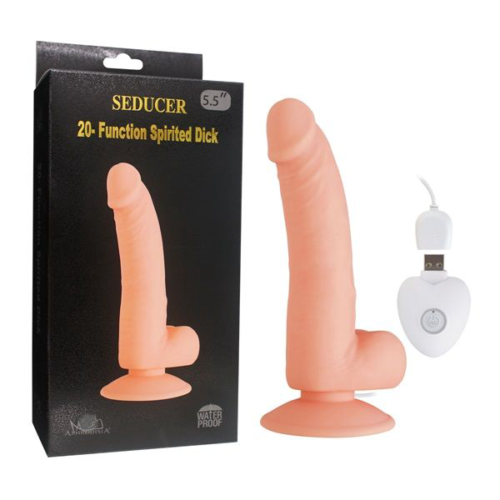 Телесный вибратор SEDUCER 20 Function Spirited Dick - 19 см. - 2