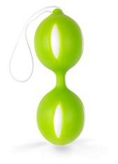 Зеленые вагинальные шарики с петелькой - 0