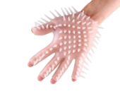 Прозрачная перчатка с рельефом для мастурбации - 0