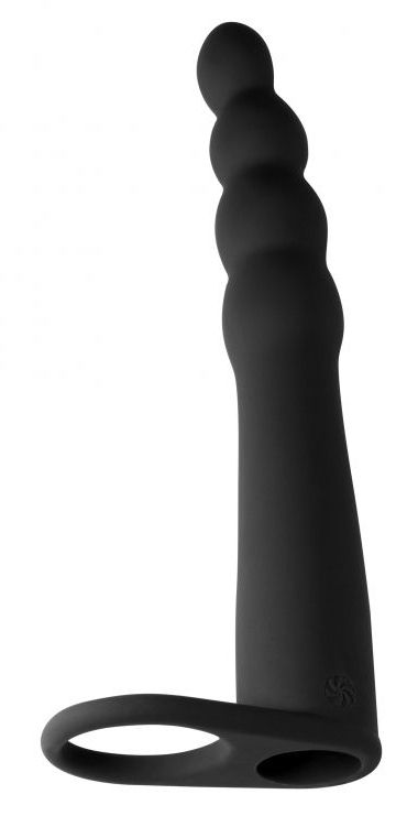 Черная вибронасадка для двойного проникновения Bramble - 16,5 см. - 2