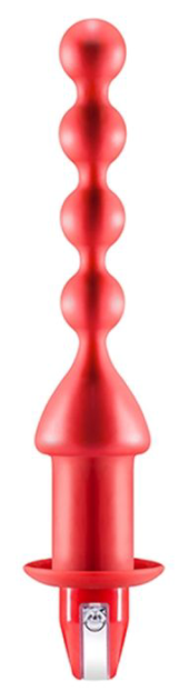 Красный анальный вибростимулятор-елочка - 13 см. - 0