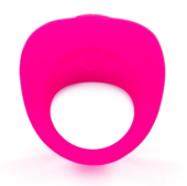 Розовое эрекционное кольцо с вибрацией - 0