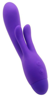 Фиолетовый вибратор INDULGENCE Frolic Bunny - 18,5 см. - 0