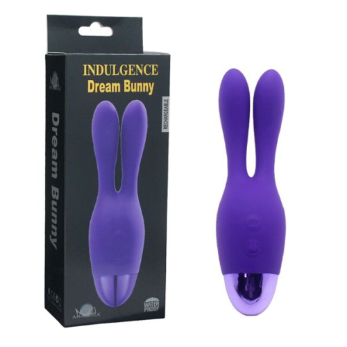 Фиолетовый вибратор INDULGENCE Rechargeable Dream Bunny - 15 см. - 2