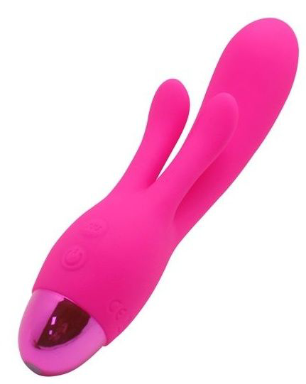 Розовый вибратор INDULGENCE Rechargeable Frolic Bunny - 18,7 см. - 0