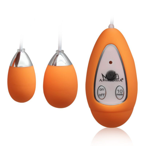 Оранжевые виброяйца Xtreme 10F Dual Eggs - 0