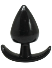 Черная коническая анальная пробка с ограничителем - 8,5 см. - 0
