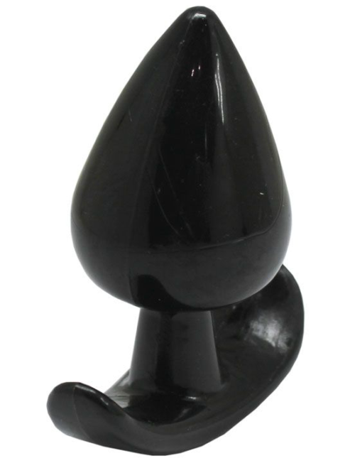 Черная коническая анальная пробка с ограничителем - 8,5 см. - 1