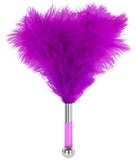 Фиолетовая метелка-пуховка с круглым наконечником FEATHER TICKLER - 24 см. - 0