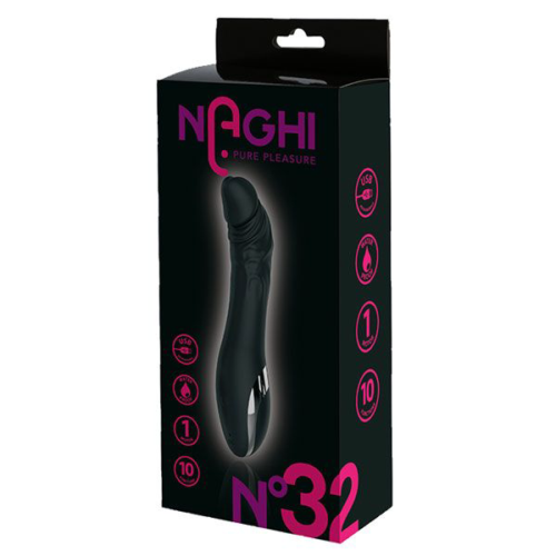 Черный вибратор NAGHI NO.32 - 15 см. - 1