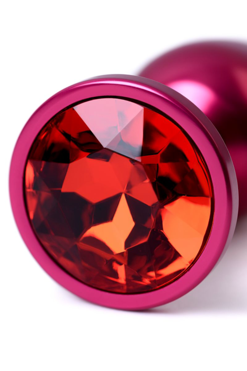 Красная анальная пробка с кристаллом красного цвета - 7,2 см. - 7