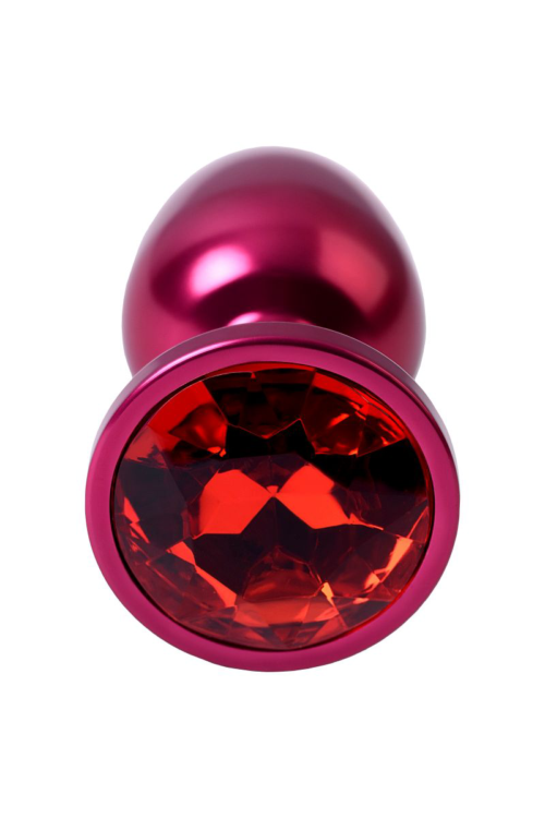 Красная анальная пробка с кристаллом красного цвета - 7,2 см. - 3