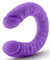 Фиолетовый двусторонний фаллоимитатор 18 inch Silicone Slim Double Dong - 45,7 см. - 2