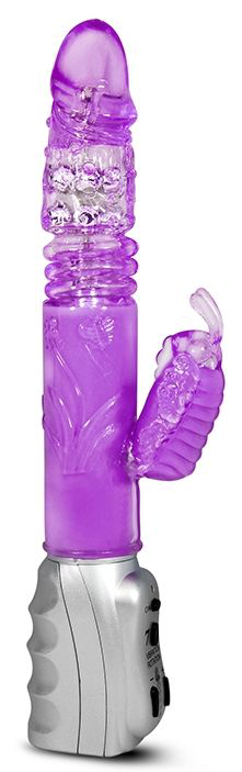Фиолетовый вибромассажер Butterfly Stroker - 29,8 см. - 0