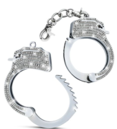 Серебристые наручники со стразами Bling Cuffs - 4
