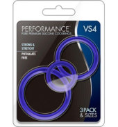 Набор из 3 синих эрекционных колец VS4 Pure Premium Silicone Cock Ring Set - 1