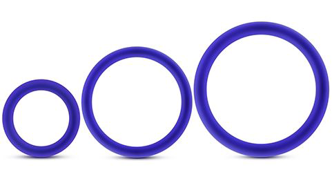 Набор из 3 синих эрекционных колец VS4 Pure Premium Silicone Cock Ring Set - 2