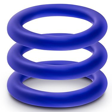 Набор из 3 синих эрекционных колец VS2 Pure Premium Silicone Cock Rings - 1