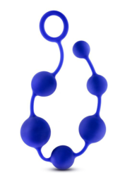 Синяя анальная цепочка 16 Inch Silicone Anal Beads - 40,6 см. - 0