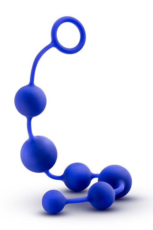 Синяя анальная цепочка 16 Inch Silicone Anal Beads - 40,6 см. - 2