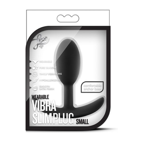Черная анальная пробка Wearable Vibra Slim Plug Small - 8,9 см. - 1