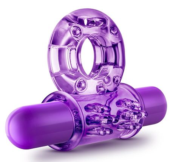 Фиолетовое эрекционное виброкольцо Couples Play Vibrating Cock Ring - 0