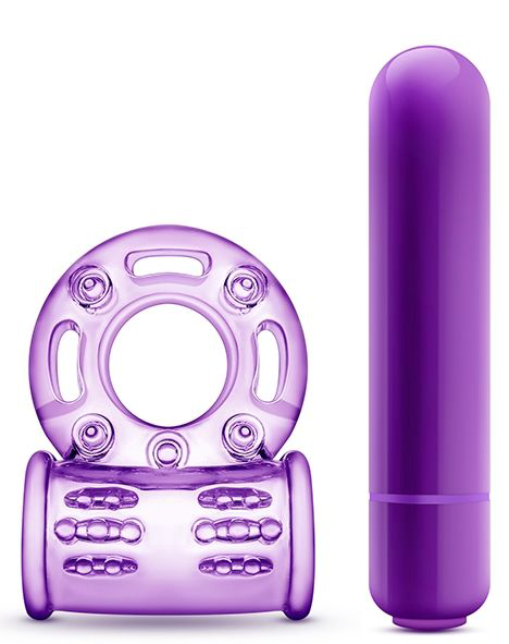 Фиолетовое эрекционное виброкольцо Couples Play Vibrating Cock Ring - 3