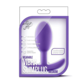 Фиолетовая анальная пробка Wearable Vibra Slim Plug Medium - 10,1 см. - 1