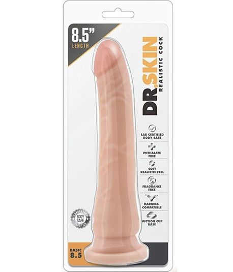 Телесный фаллоимитатор Realistic Cock Basic 8.5 - 21,6 см. - 1