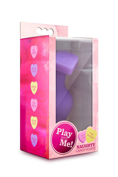 Фиолетовая анальная пробка Naughty Candy Heart Do Me Now - 8,9 см. - 4