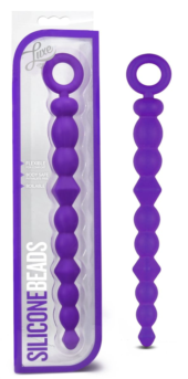 Фиолетовая анальная цепочка-елочка Silicone Beads - 24,6 см. - 1