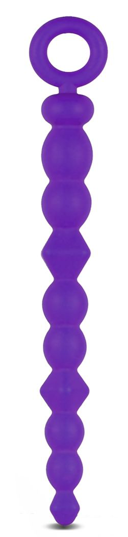 Фиолетовая анальная цепочка-елочка Silicone Beads - 24,6 см. - 0
