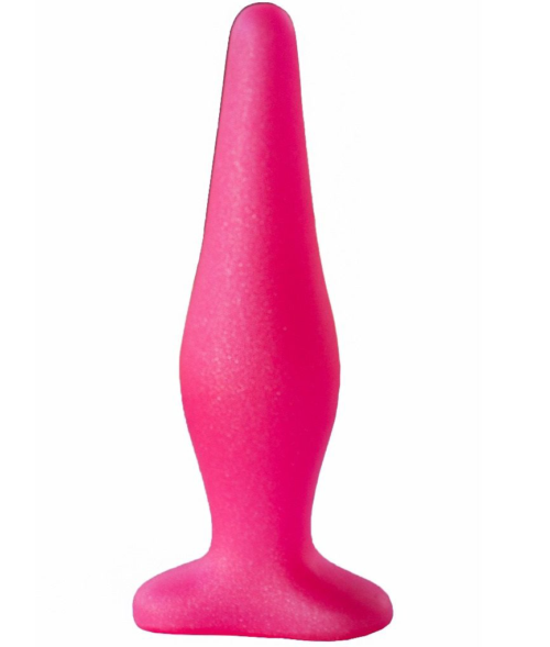 Розовая анальная пробка с узеньким кончиком - 14 см. - 0