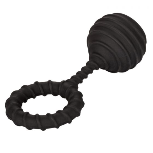 Черное эрекционное кольцо с утяжелителем Weighted Ring Large - 1