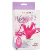 Розовая вибробабочка на ремешках Silicone Remote Venus Penis - 3