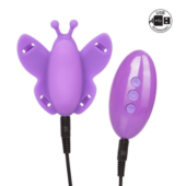 Фиолетовая вибробабочка на ремешках Silicone Remote Venus Butterfly - 2