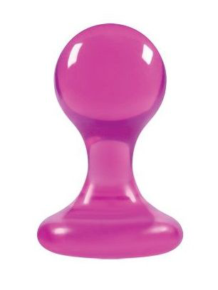 Розовая анальная пробка Luna Balls на присоске - 8,5 см. - 0