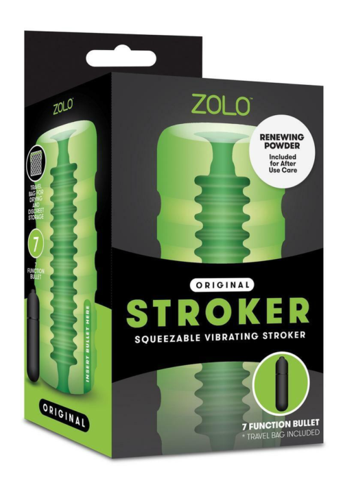 Зеленый мастурбатор с вибрацией Zolo Original Squeezable Vibrating Stroker - 2