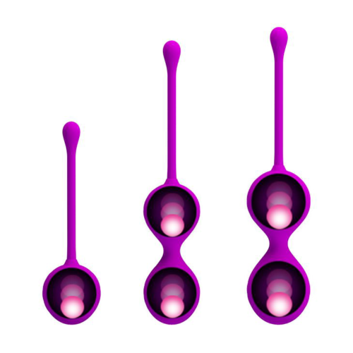 Набор лиловых вагинальных шариков Kegel Ball - 2