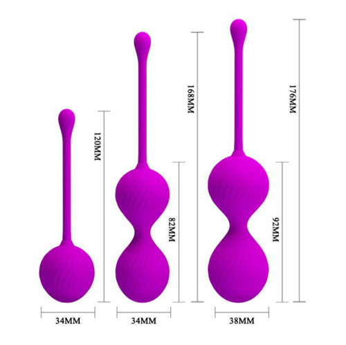 Набор лиловых вагинальных шариков Kegel Ball - 3