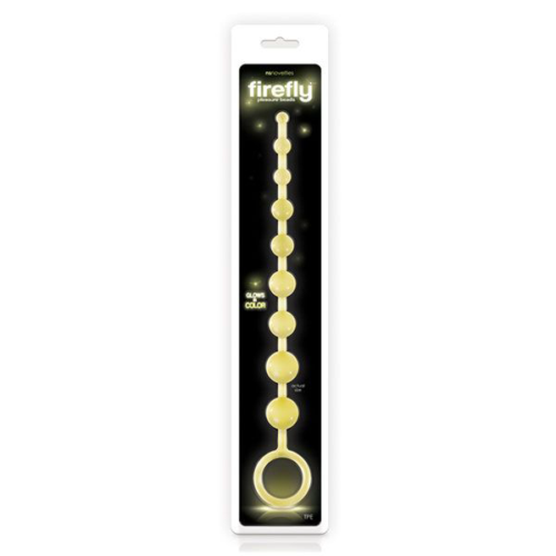 Желтая анальная цепочка-елочка Pleasure Beads - 30 см. - 1