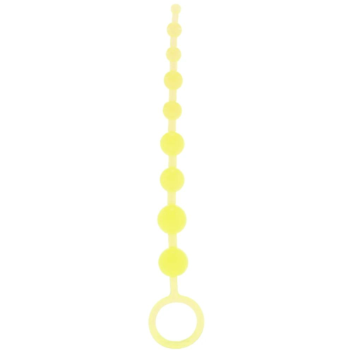 Желтая анальная цепочка-елочка Pleasure Beads - 30 см. - 0